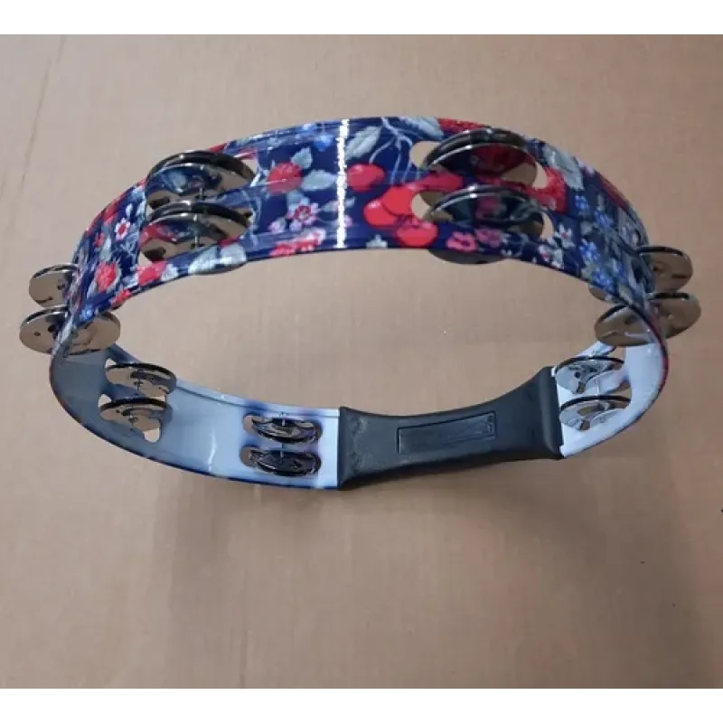 DMS Tambourine 14 Double Steel Jingles CH