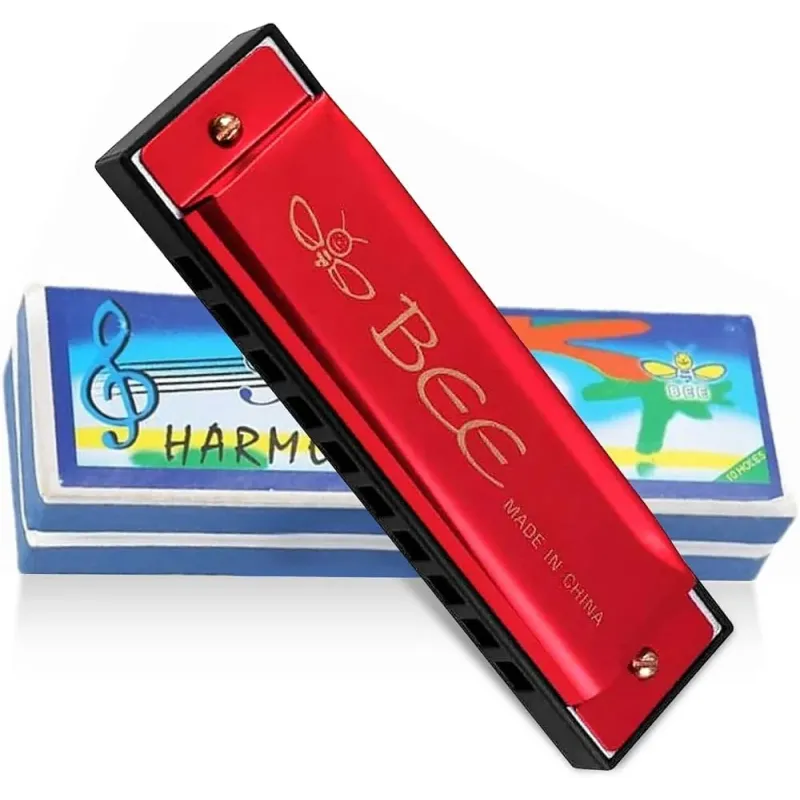 DMS Harmonica 10 Holes Bee Red