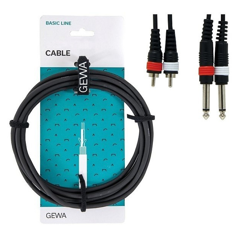 Gewa Basic Line Twin Cable 2x RCA - 2x Jack 3m