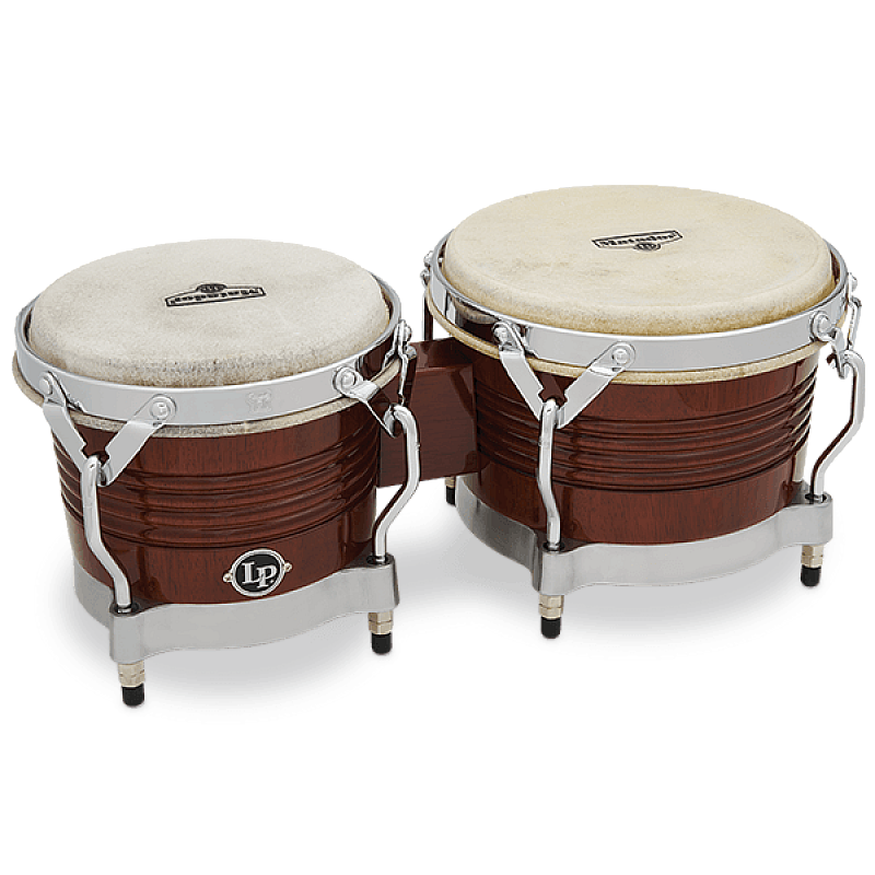 LP M201-ABW Matador Wood Bongos, Almond Brown/Chrome