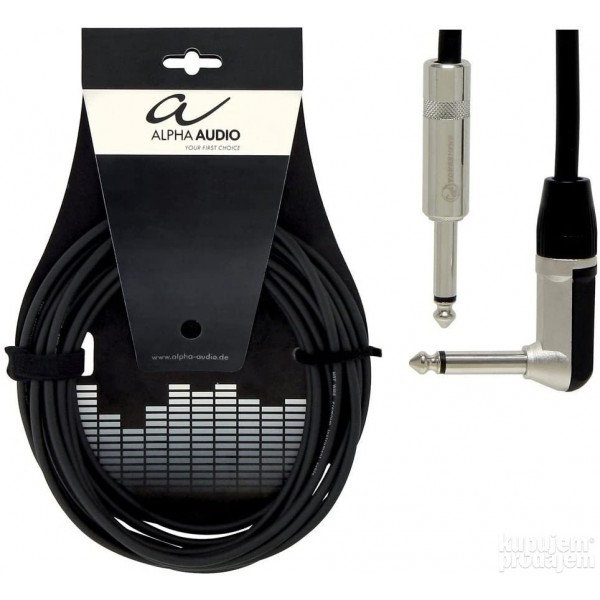 Alpha Audio Pro Line Instrument Cable Jack-Angled Jack 9m