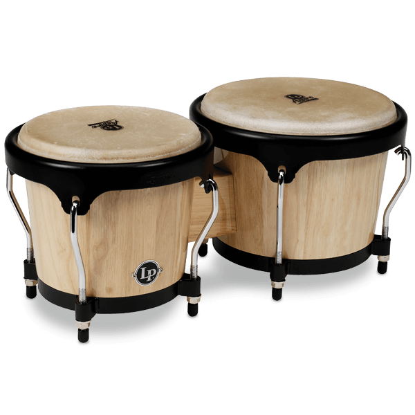 LPA601-AW Aspire Wood Bongos Natural Wood/Black