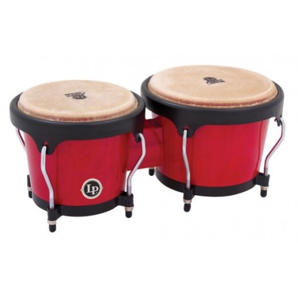 LPA601-RW LP Aspire Wood Bongos, Red/Black