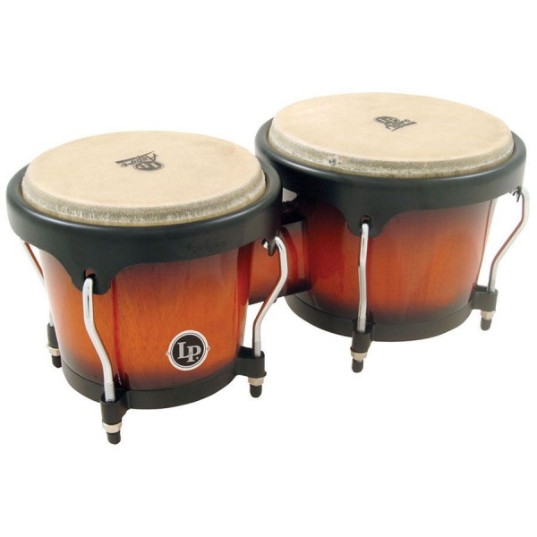 LPA601-VSB LP Aspire Wood Bongos, Vintage Sunburst/Black