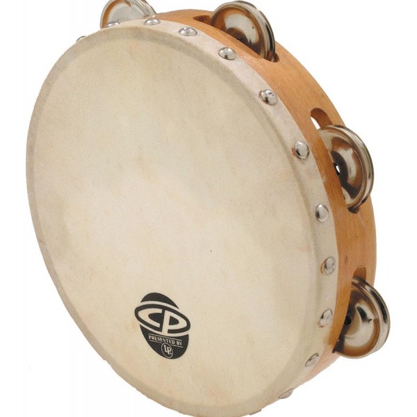 CP376 CP by LP 6'' Wood Headed Tambourine Single Row Jingles