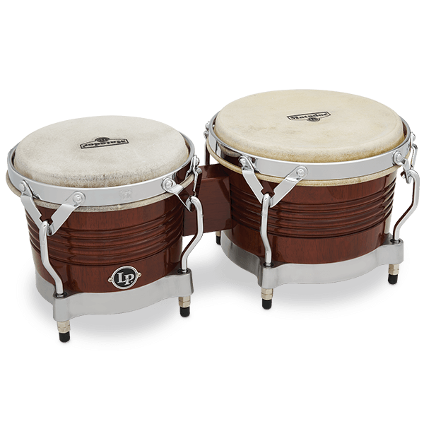 LP M201-ABW Matador Wood Bongos, Almond Brown/Chrome