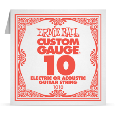 Ernie Ball 010 Plain Steel ﻿Electric and Acoustic Guitar 1010