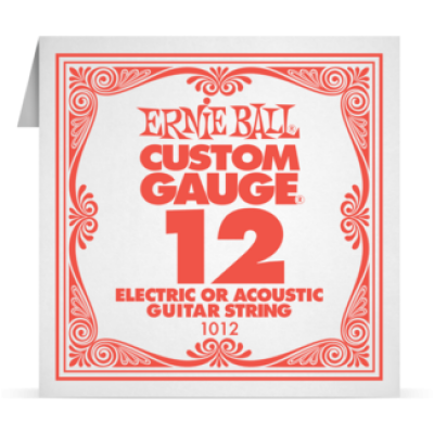 Ernie Ball 012 Plain Steel ﻿Electric and Acoustic Guitar 1012