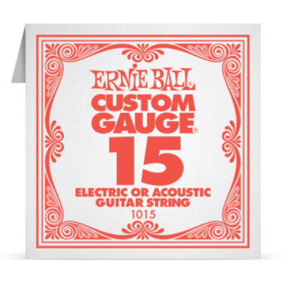 Ernie Ball 015 Plain Steel ﻿Electric and Acoustic Guitar 1015