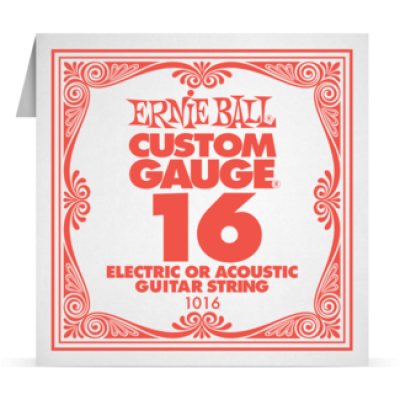 Ernie Ball 016 Plain Steel ﻿Electric and Acoustic Guitar 1016