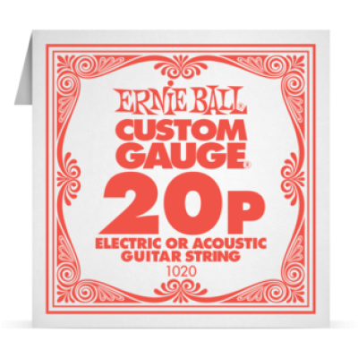 Ernie Ball 020P Plain Steel ﻿Electric and Acoustic Guitar 1020