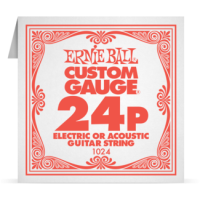 Ernie Ball 024P Plain Steel ﻿Electric and Acoustic Guitar 1024