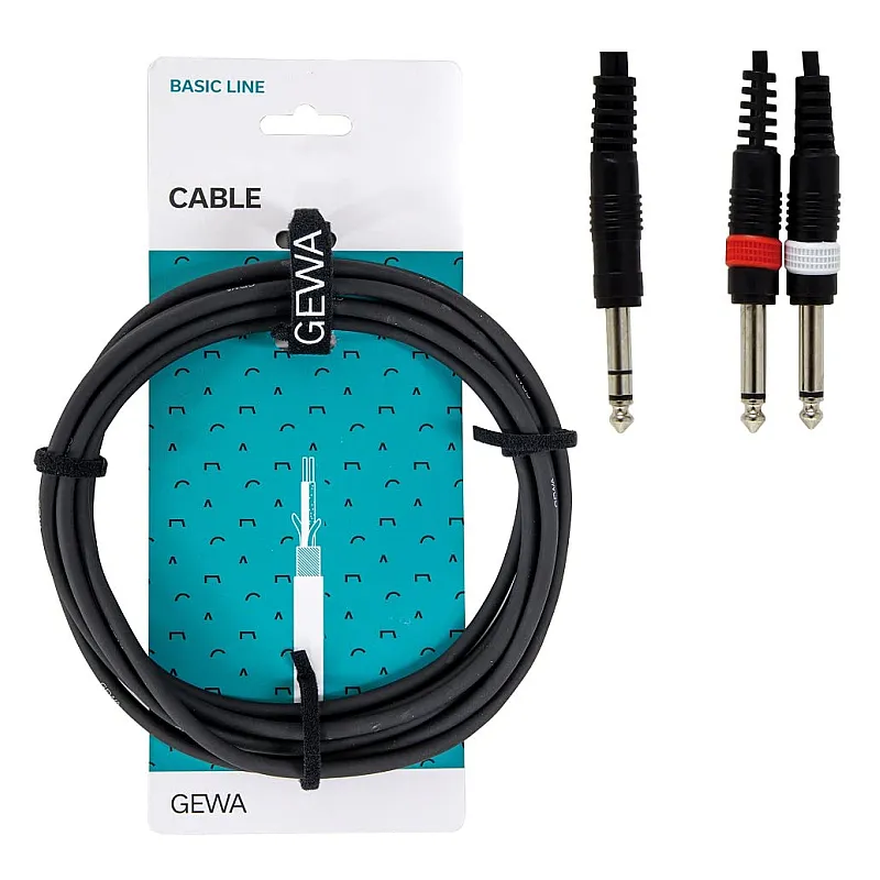 Gewa Basic Line Y Stereo Jack - 2 x Mono Jack 1.5m