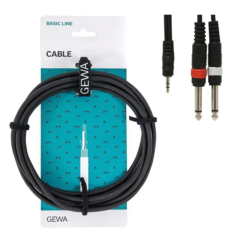 Gewa Basic Line Y Stereo Mini Jack - 2 x Mono Jack 1.5m