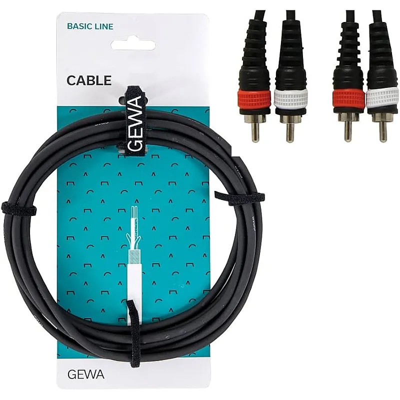 Gewa Basic Line Twin Cable RCA-RCA 1.5m