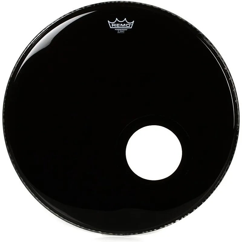 Remo 20'' Ebony Powerstroke 3 Bass Drum With Pre-Cute Hole Remo 20'' Ebony Powerstroke 3 Bass Drum With Pre-Cute Hole
