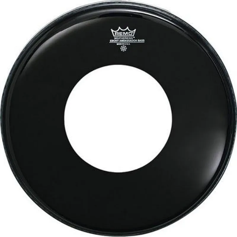 Remo 20'' Ebony Ambassador Bass Drum Pre-Cute Hole Remo 20'' Ebony Ambassador Bass Drum Pre-Cute Hole