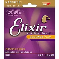 Elixir Nanoweb Light Phosphor Bronze 12-53 16052