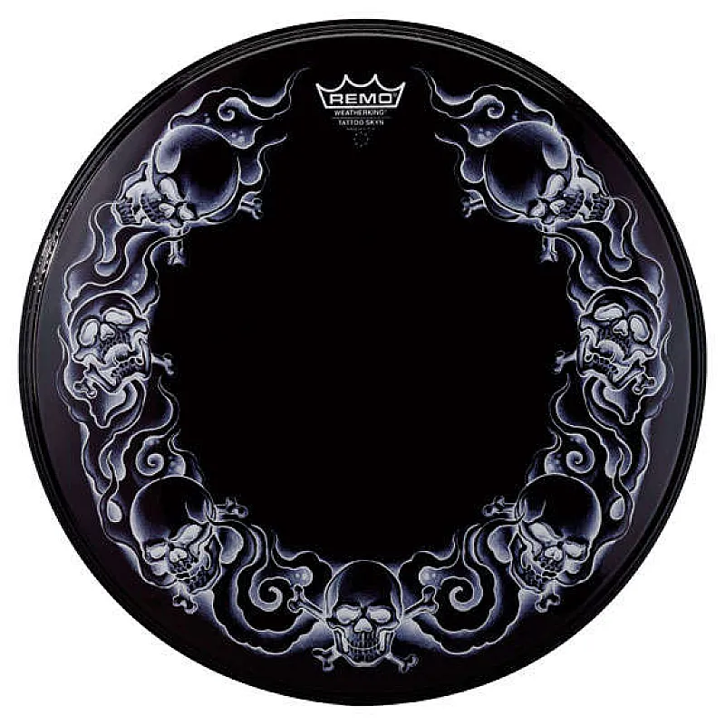 Remo 22'' Skulls Powerstroke 3 Black Bass Drum