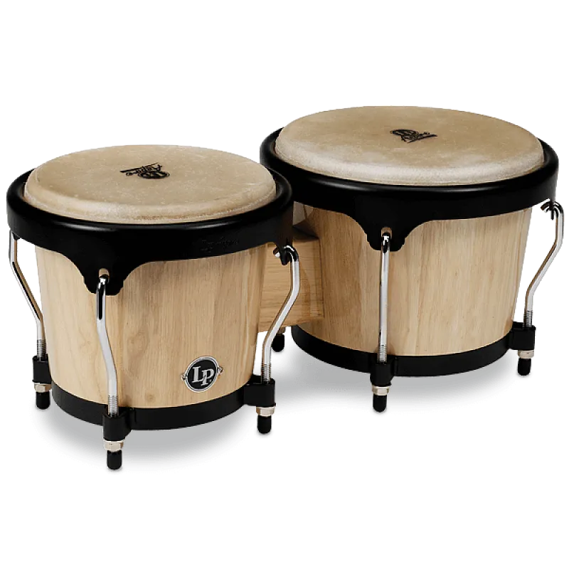 LPA601-AW Aspire Wood Bongos Natural Wood/Black