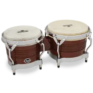 LP M201-ABW Matador Wood Bongos, Almond Brown/Chrome