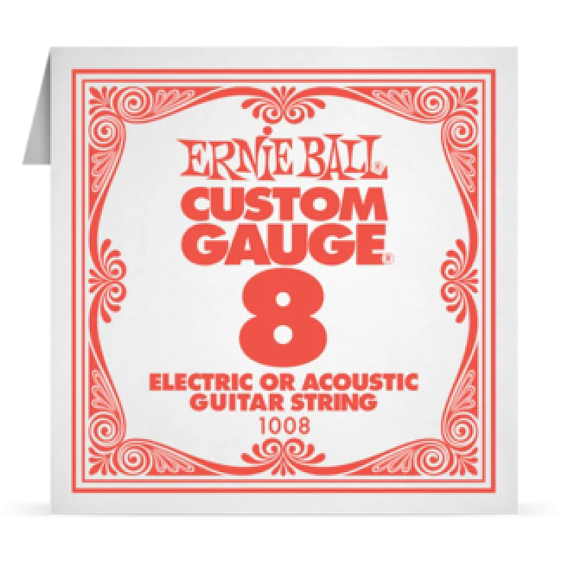 Ernie Ball 008 Plain Steel ﻿Electric and Acoustic Guitar 1008