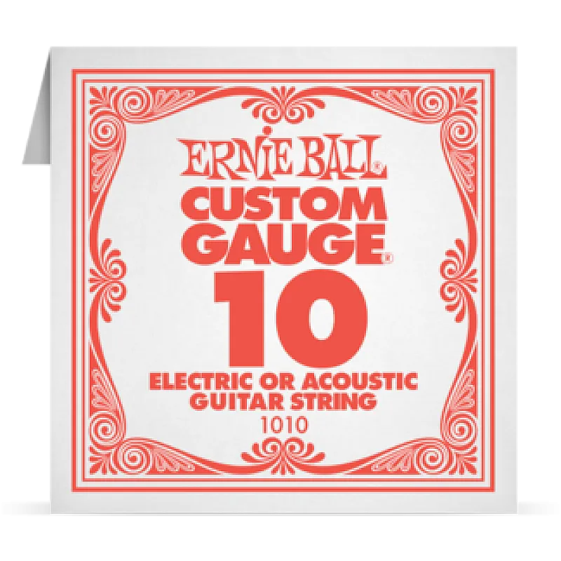Ernie Ball 010 Plain Steel ﻿Electric and Acoustic Guitar 1010