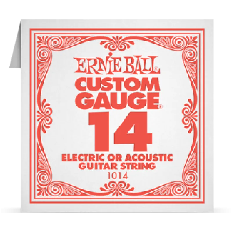 Ernie Ball 014 Plain Steel ﻿Electric and Acoustic Guitar 1014