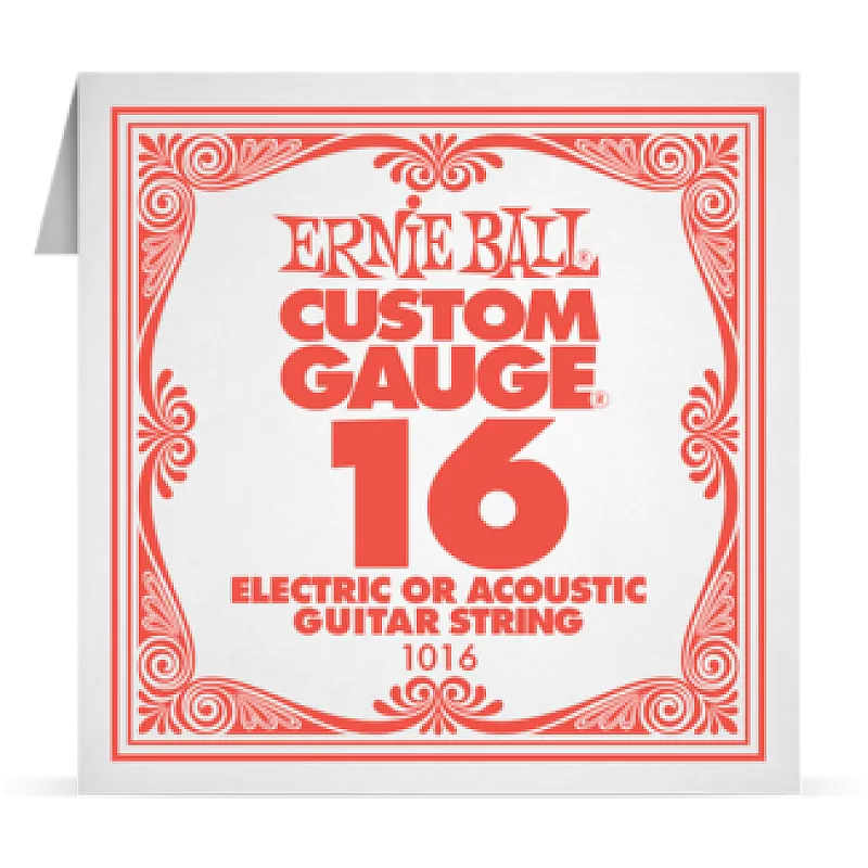 Ernie Ball 016 Plain Steel ﻿Electric and Acoustic Guitar 1016