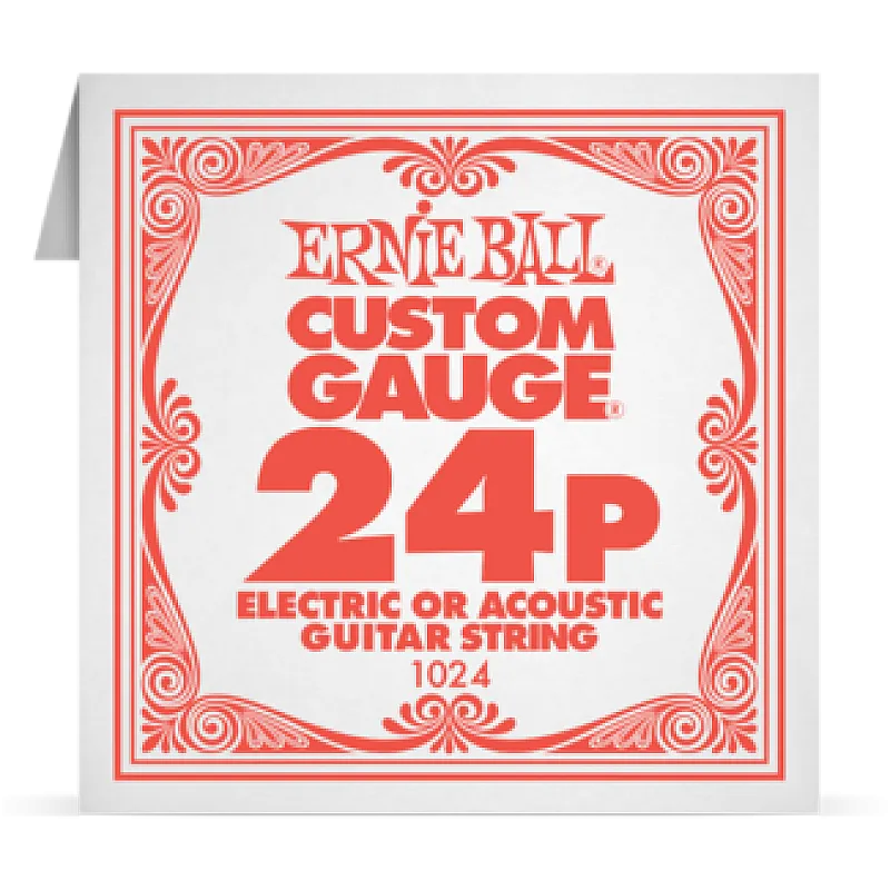 Ernie Ball 024P Plain Steel ﻿Electric and Acoustic Guitar 1024