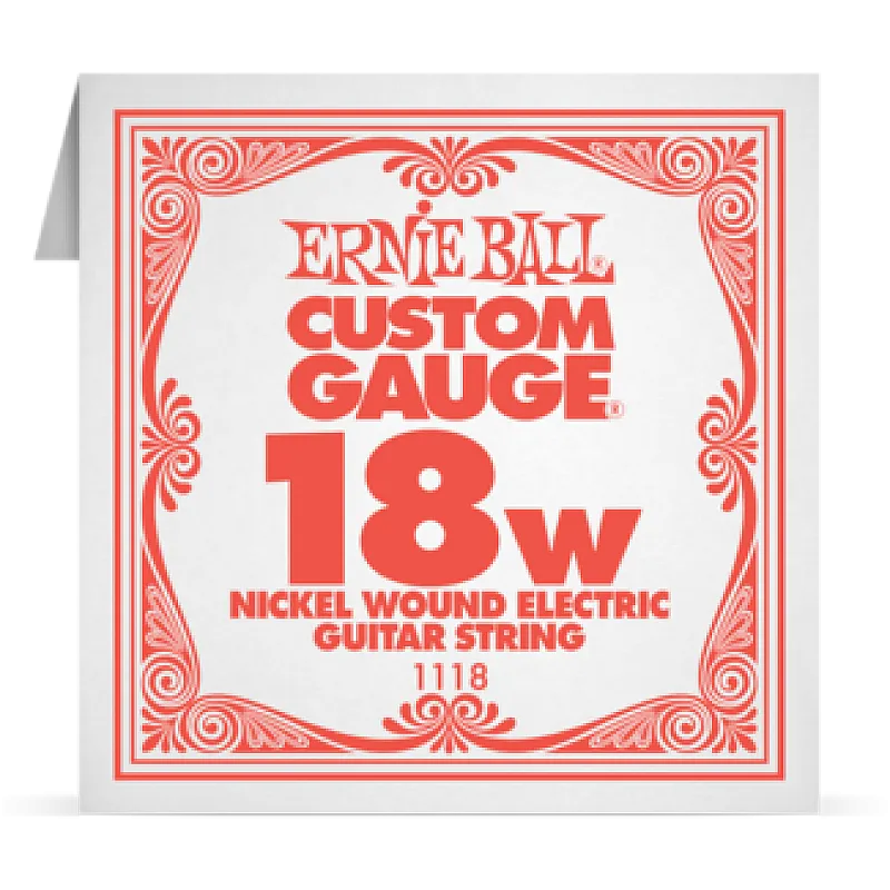 Ernie Ball 018W Nickel Wound ﻿Electric and Acoustic Guitar 1118